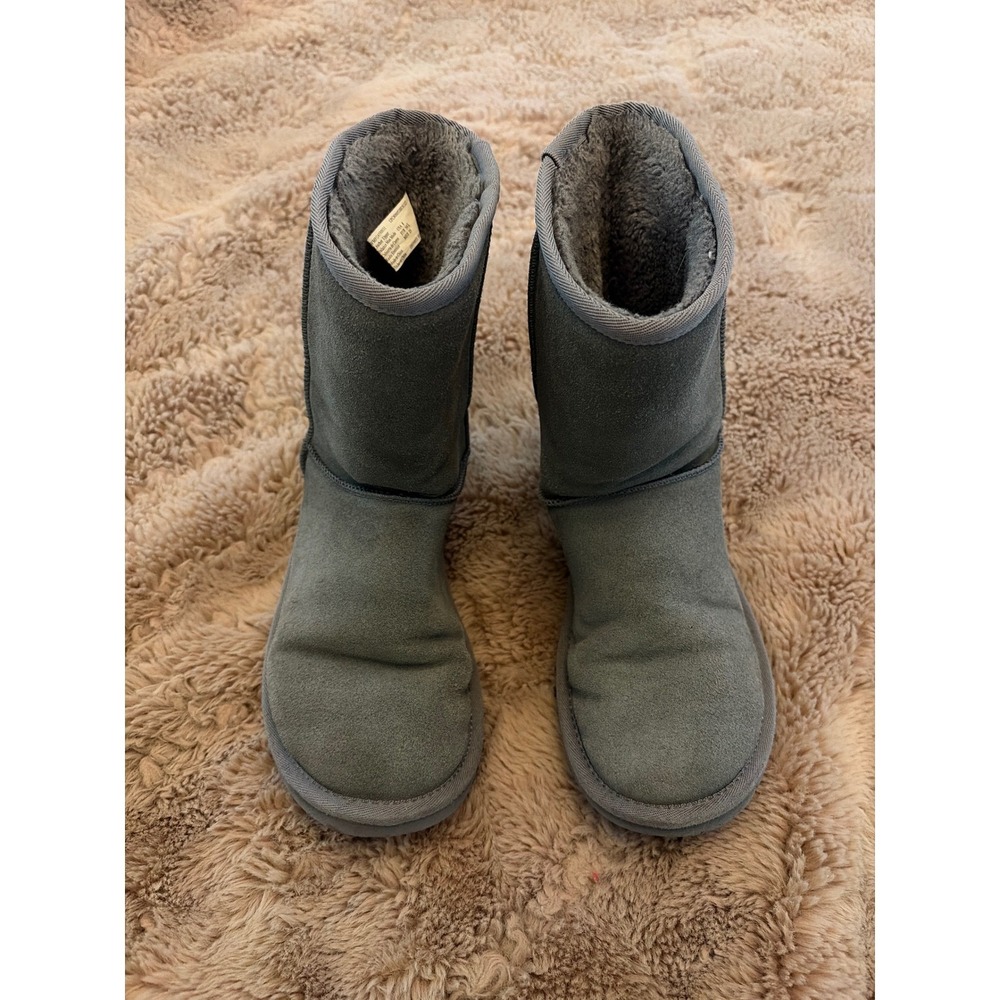 Gray Suede Faux Fur Lined Mid Calf Winter Boots VMFG4590031 Womens 8